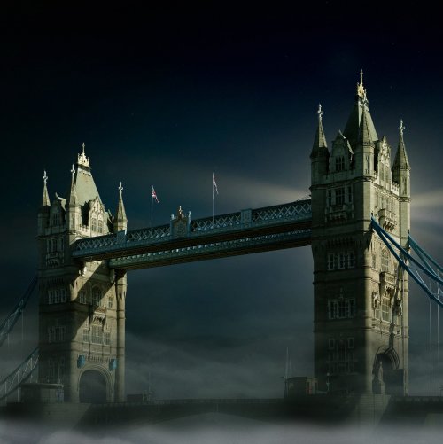 Пазл «Тауэрский мост в Лондоне ночью»