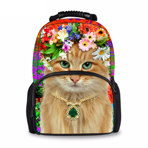 Рюкзак для девушки «Кошка в цветах»