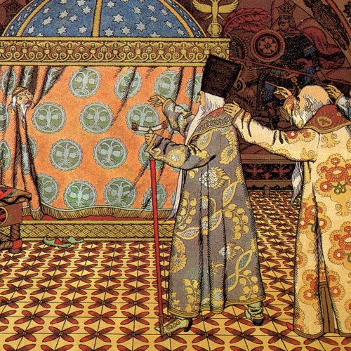 Пазл: Иллюстрация Билибина «Пробуждение Дадона» по сказке Пушкина