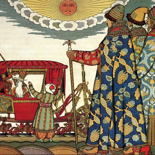 Пазл: Иллюстрация Билибина «Сказка о золотом петушке» по произведению Пушкина