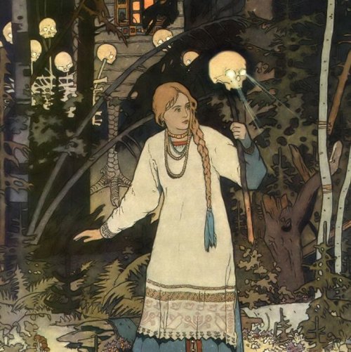 Как зовут девушку, героиню русской народной сказки, которую изобразил Билибин на этой иллюстрации? 